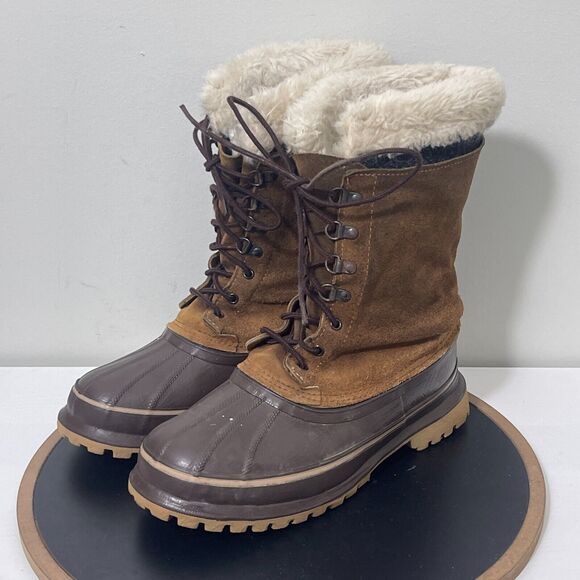 VTG SOREL Made Canada Power Kaufman Caribou Rubber Snow‎ Winter Boots Men Size 7 - Picture 4 of 11